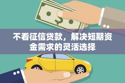 万全不看征信贷款，解决短期资金需求的灵活选择