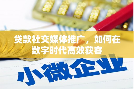 崇仁贷款社交媒体推广，如何在数字时代高效获客