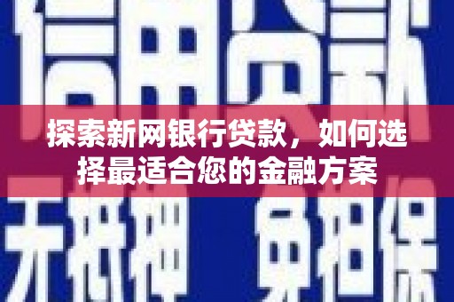 桑日探索新网银行贷款，如何选择最适合您的金融方案