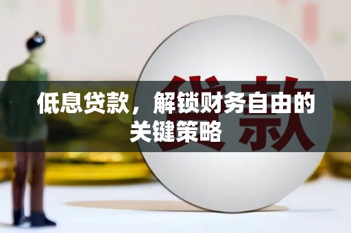 兴庆低息贷款，解锁财务自由的关键策略